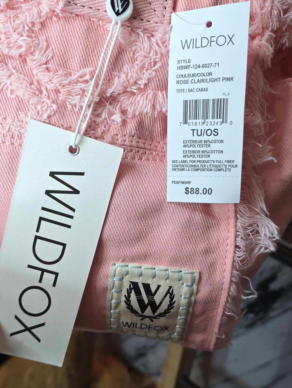 Wildfox Pink Distressed Canvas Travel Tote - Picture 2 of 7